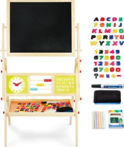 Tableau enfant en bois, chevalet pliable