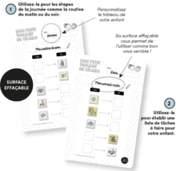 Tableau routine et tâches - 5 étapes