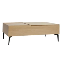 Table basse relevable rectangulaire bois clair finition chêne l103 cm seda