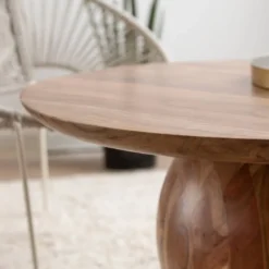 Table basse ronde en bois d'acacia