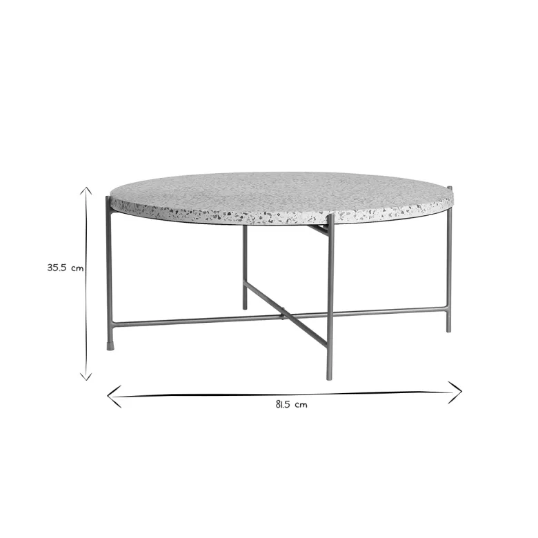 Table basse ronde en terrazzo et métal doré d81 cm mezzo