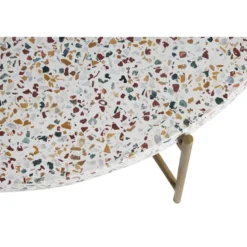 Table basse ronde en terrazzo et métal doré d81 cm mezzo