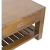 Table basse 1 tiroir bronze bois marron