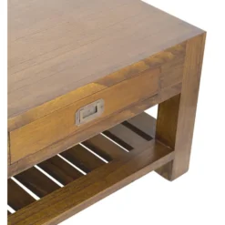 Table basse 1 tiroir bronze bois marron
