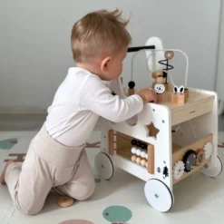 Table d'activité & trotteur bebe bois