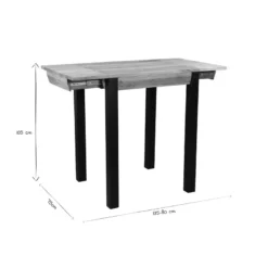 Table de bar extensible en bois massif et métal l80-135 cm trap
