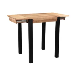 Table de bar extensible en bois massif et métal l80-135 cm trap