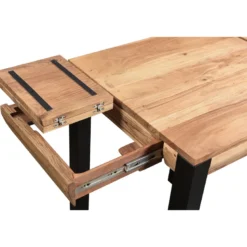 Table de bar extensible en bois massif et métal l80-135 cm trap
