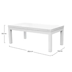 Table de billard convertible blanche tapis gris - eddie