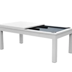 Table de billard convertible blanche tapis gris - eddie