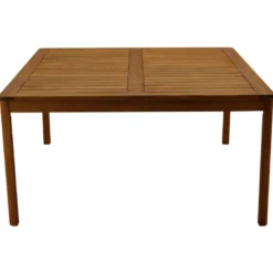 Table de jardin carrée en bois massif l147 cm akis