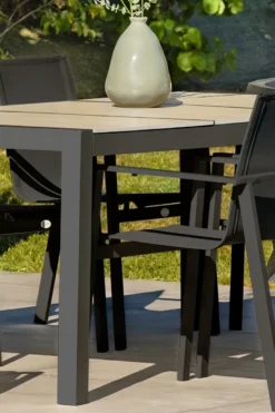 Table de jardin 6 8 places en aluminium avec plateau céramique