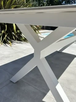 Table de jardin 8 places - blanc