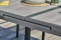 Table de jardin 10 places en aluminium et plateau céramique - gris anthracite