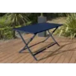 Table de jardin pliante en aluminium - bleu marine