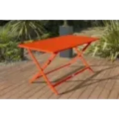 Table de jardin pliante en aluminium - orange