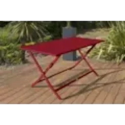 Table de jardin pliante en aluminium - rouge carmin