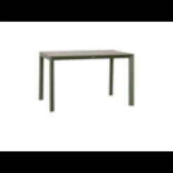 Table de jardin rectangulaire alu evasion 4 places effet bois lin et laurier - h