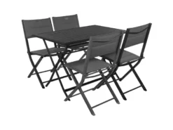 Table de jardin rectangulaire azua 4 places graphite - hespéride