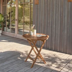 Table de jardin ronde en teck