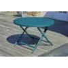 Table de jardin ronde pliante en aluminium - bleu canard
