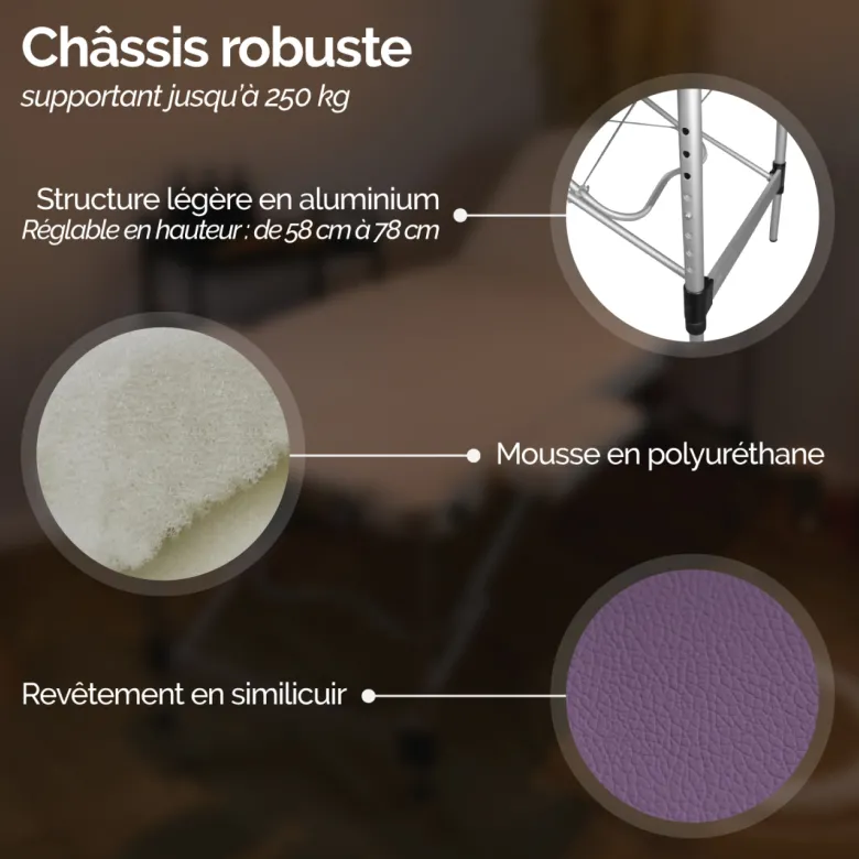 Table de massage - 3 zones