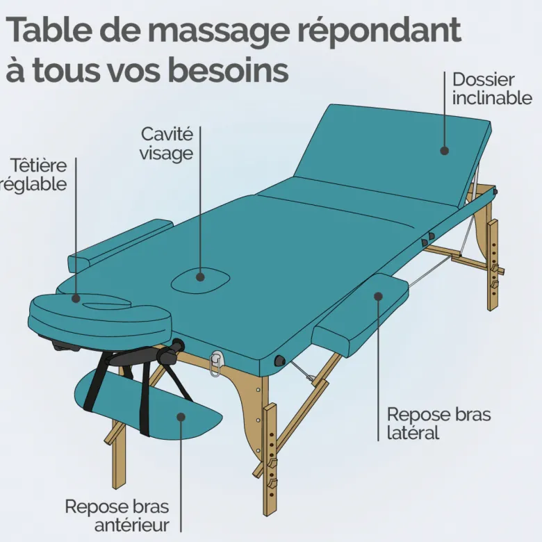 Table de massage - 3 zones
