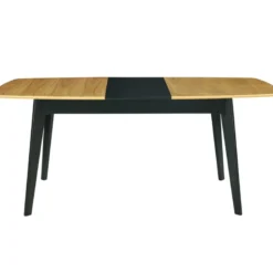 Table extensible rectangulaire bois et noir l140-180 cm meena