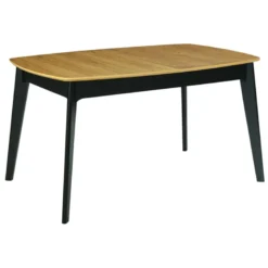Table extensible rectangulaire bois et noir l140-180 cm meena