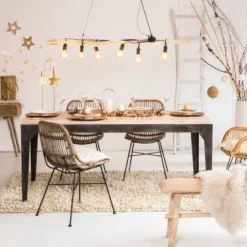 Table à manger avec allonges en bois