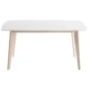 Table à manger blanc et bois clair rectangulaire l150 cm leena