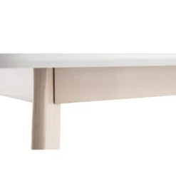 Table à manger blanc et bois clair rectangulaire l150 cm leena