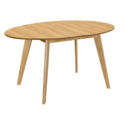 Table à manger extensible ovale en bois clair l150-200 cm marik