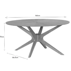 Table à manger ovale chêne l160 cm dielli