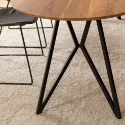 Table à manger ovale en bois d'acacia