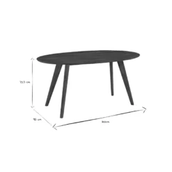 Table à manger ovale en bois foncé l160 cm marik