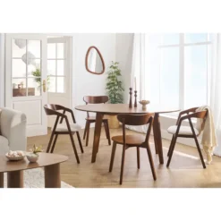Table à manger ovale en bois foncé l160 cm marik