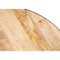 Table à manger ronde bois manguier massif et métal d125 cm atelier