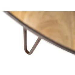Table à manger ronde bois manguier massif et métal d125 cm atelier