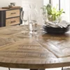 Table à manger ronde en bois de manguier
