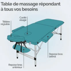 Table massage pliante 2 zones
