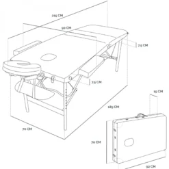 Table massage pliante 2 zones