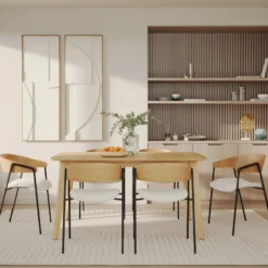 Table 4&nbsp;6 personnes extensible en bois clair 150&nbsp;180 cm - oman