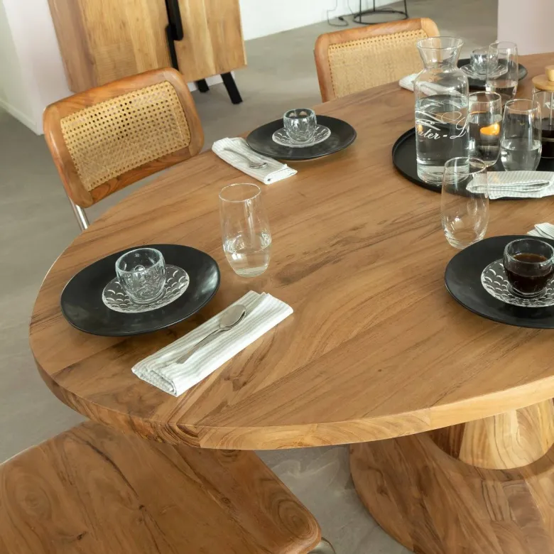 Table ovale en bois d'acacia 175 cm