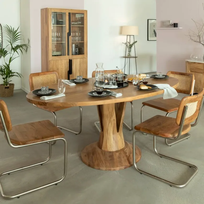 Table ovale en bois d'acacia 175 cm