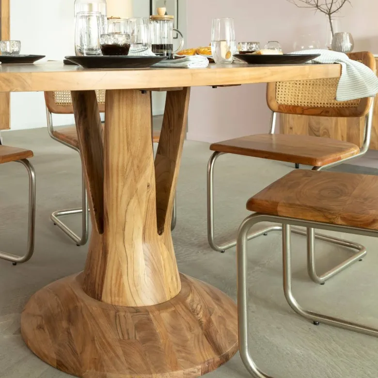 Table ovale en bois d'acacia 175 cm
