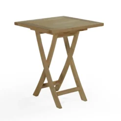 Table pliante carré teck bistrot 60 cm