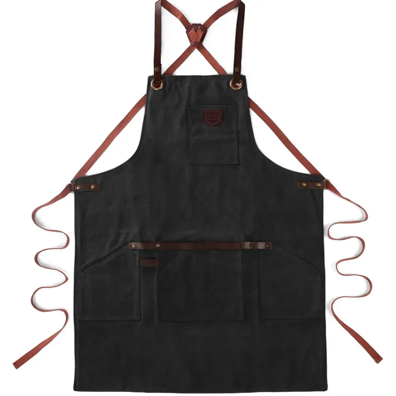 Tablier cuisine toile waxée n°547 noir