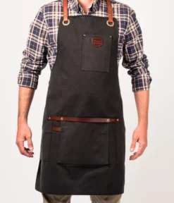 Tablier cuisine toile waxée n°547 noir