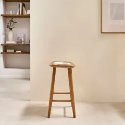Tabouret en teck massif 65 cm